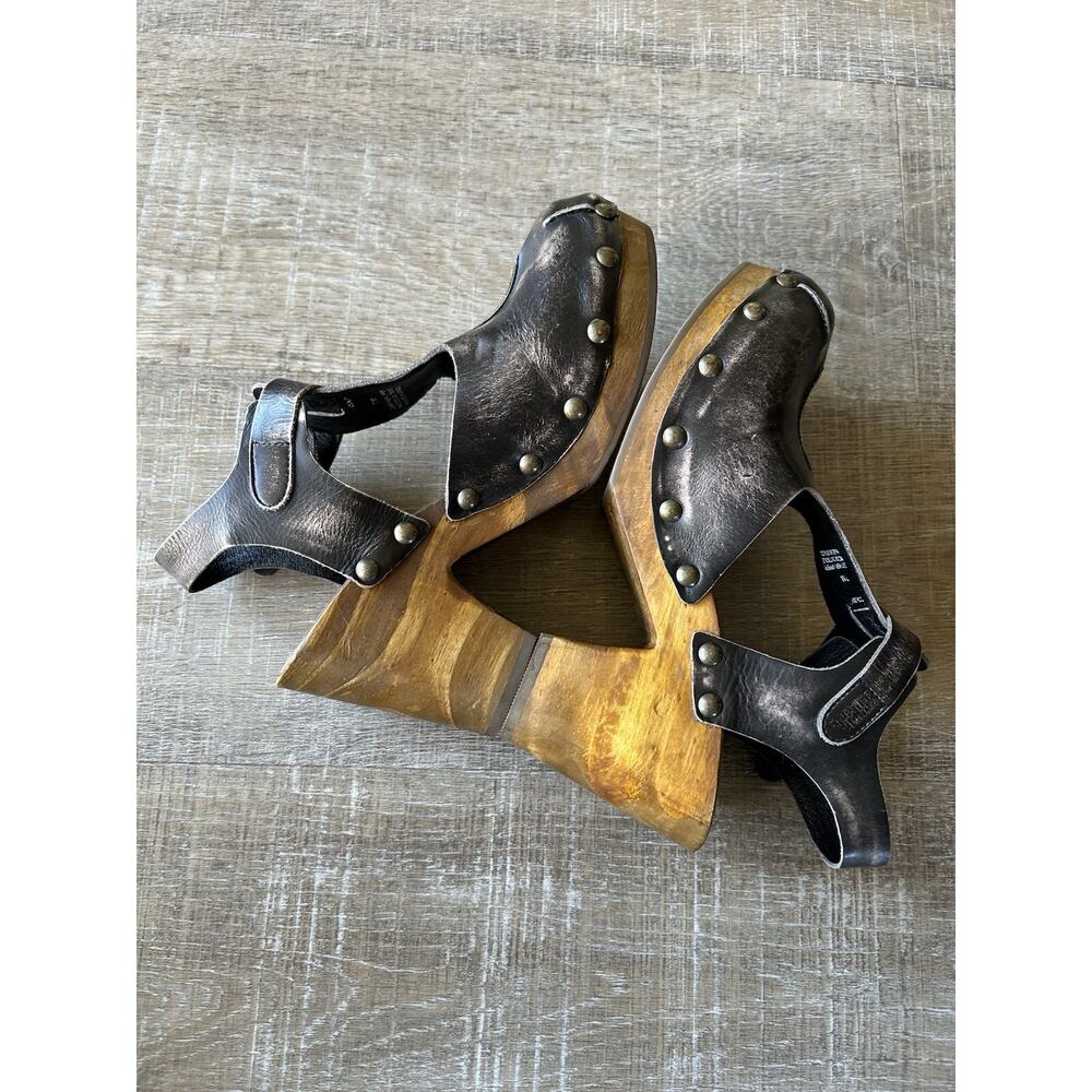 Matisse Colby Studded Wood Platform Clogs Womens 7 Brown Leather Boho NWOT - Picture 11 of 14